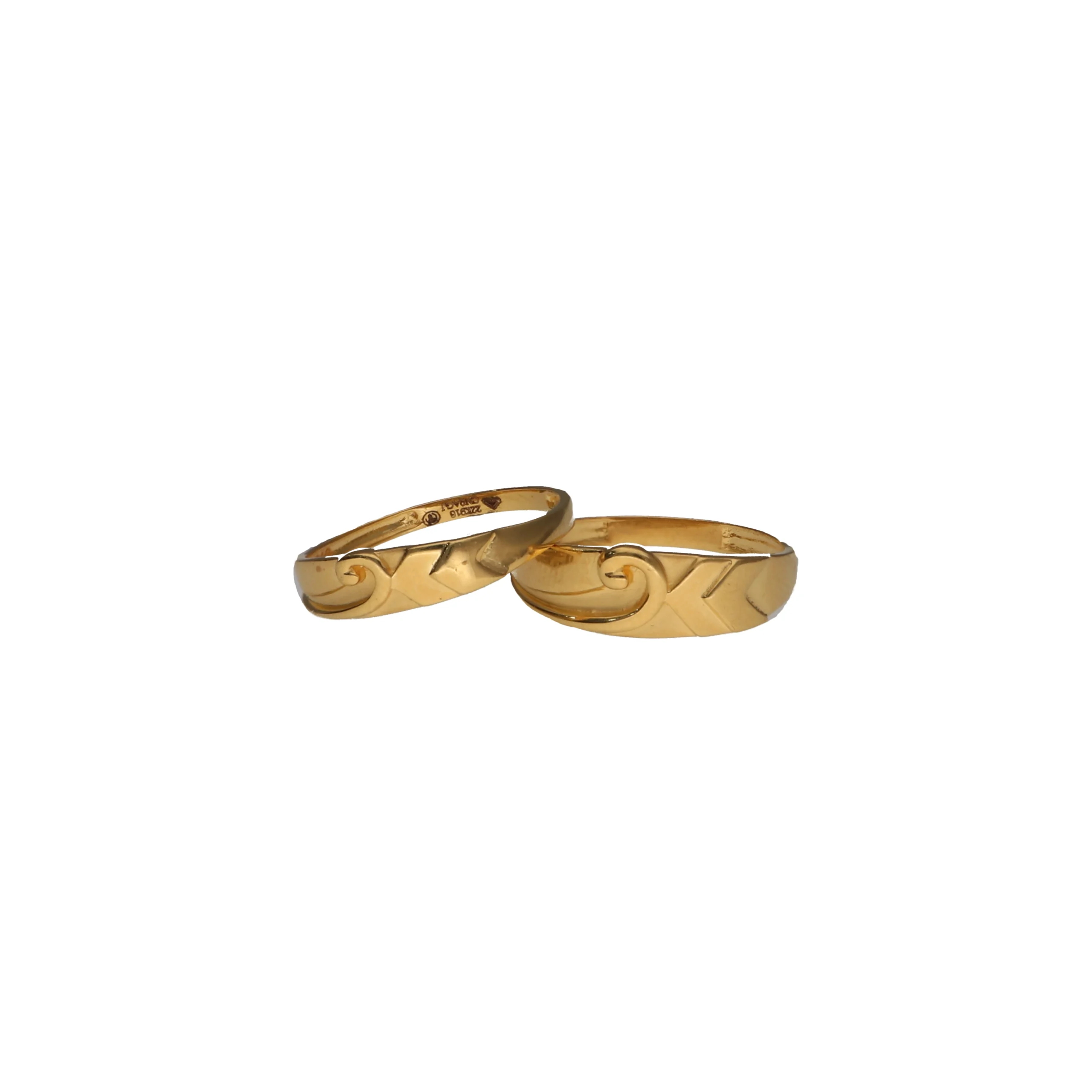 OOO0153755 1 22KT Gold Eternal Scroll Rings For Couples - Image 1