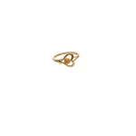22KT Gold Petal Heart Shine Ring For Women's