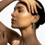 22KT Gold Leaf Earrings For Women's - Image 2