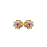 22KT Gold Rosy Petal Classic Studs For Women's