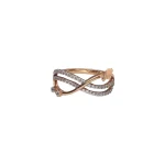 18KT Infinity Diamond Rose Gold Ring for Women