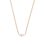 18KT Rose Gold Square Halo Diamond Necklace For Women's