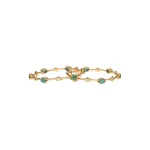 22KT Sleek Green Stone Gold Bangles For Women's