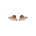 18KT Nature-Inspired Double Stone Stud For Women's