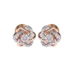 18KT Interlace Bloom Diamond Stud Earrings For Women's