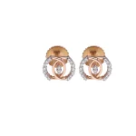 18KT Lustre Leaf Diamond Studs For Women's