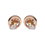 18KT Eternal Circle Crystal Stud For Women's