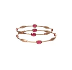 18KT Elegant Pink Gemstone Bangle For Women's - Image 2