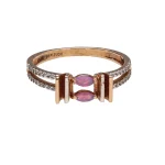18KT Diamond Accent Rose Gold Ring For Women's
