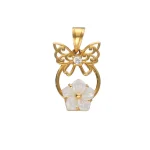 22KT Butterfly Bloom Gold Pendant For Women's