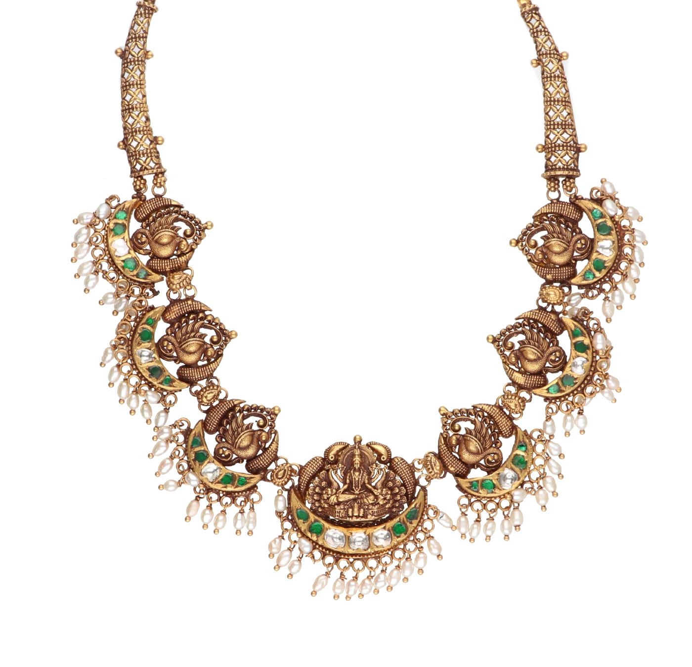 20000 22KT Divya Lakshmi Antique Gold Necklace For Women's - Image 1