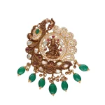 22KT South Indian Lakshmi Peacock Statement Pendant For Women's