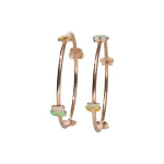 18KT Pastel Flower Rose Gold Baby Bangle For Women's