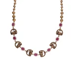 22KT Antique Temple Coin Ruby Necklace For Women's