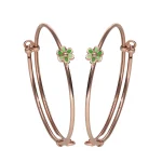 18KT Petite Green Blossom Rose Gold Baby Bangle For Women's