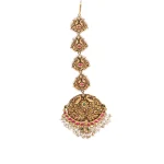 22KT Royal Peacock Motif Kundan Maang Tikka For Women's
