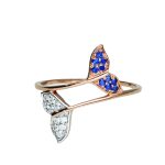 18KT Multicolor Gemstone Diamond Ring For Women's