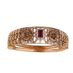 22KT Devika Temple Ruby Bangle For Women's
