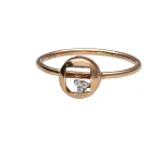 18KT Minimal Geometric Diamond Rose Gold Ring For Women's