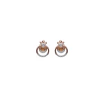 18KT Radiant Flora Diamond Stud Earrings For Women's