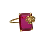 22KT Ruby Petal Luxe Ring For Women's