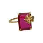 22KT Ruby Petal Luxe Ring For Women's