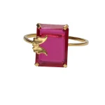 22KT Scarlet Bloom Cocktail Ring For Women's