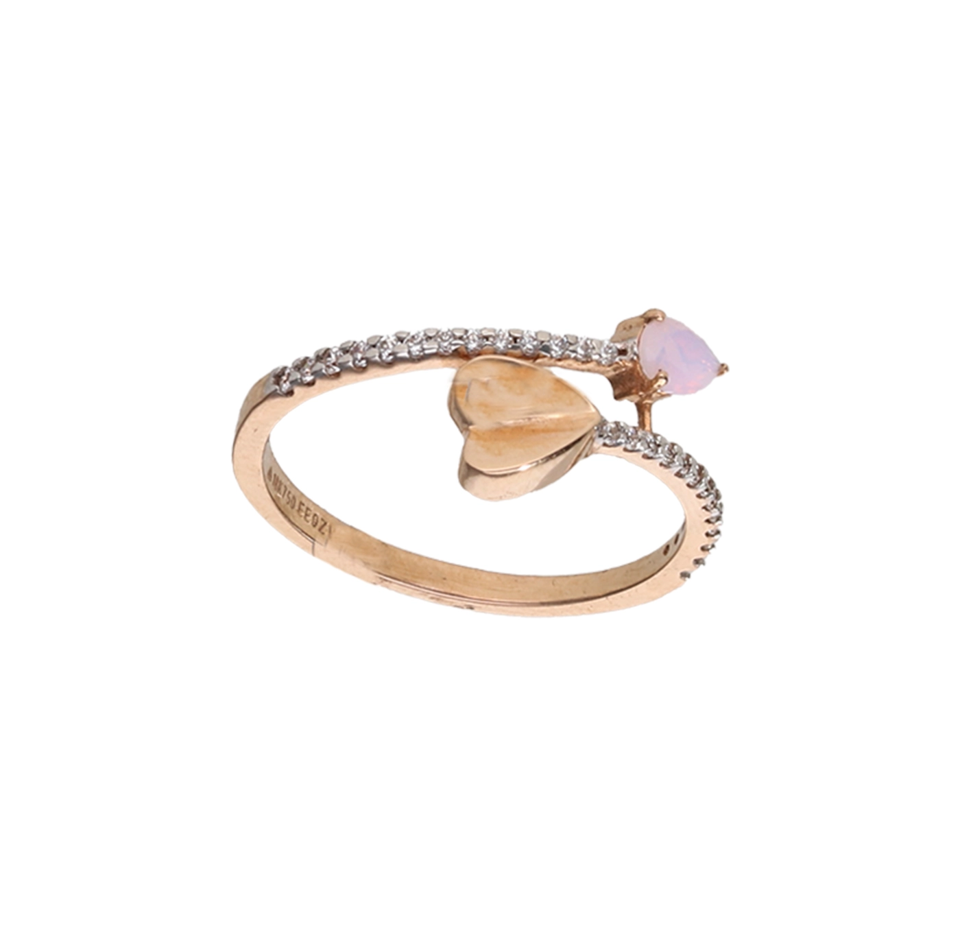 8 18KT Pink Edge Spark Ring For Women's - Image 1