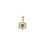 22KT Aurora Green Heart Pendant For Women's
