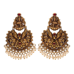 22KT Lakshmi Pearl Chandbali Earrings For Women's