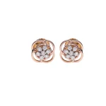 18KT Twisted Harmony Diamond Studs For Women's