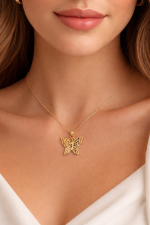 22KT Butterfly Elegance Stone Pendant For Women's - Image 2