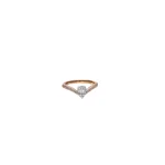 18KT Elegant Chevron Halo Diamond Ring For Women's