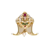 22KT Divine Crescent Navratna Pendant For Women's