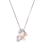 Silver Aurora Butterfly Necklace For Women's