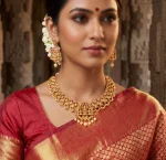 22KT Rajyalakshmi Grand Temple Necklace For Women's - Image 3