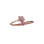 Silver Pink Petal Duo Blossom Bangles For Women's