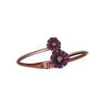 Silver Plum Petal Floral Open Cuff For Women's - Image 2