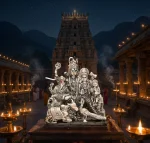 Lord Shiva Family Silver Statue - Image 2