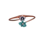 Silver Petal Promise Rose Gold Bangle For Women's