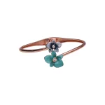 Silver Petal Promise Rose Gold Bangle For Women's