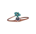 Silver Petal Promise Rose Gold Bangle For Women's - Image 2