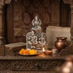 Lakshmi Narayana Family Idol Antique Silver Tone - Image 2