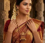 22KT Divine Lakshmi Bridal Temple Necklace For Women's - Image 3