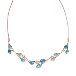 Silver Celestial Blue Bud Necklace For Women's