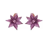 Silver Violet Grace Floral Stud For Women's
