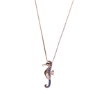 Sliver Azure Seahorse Elegance Necklace For Women's