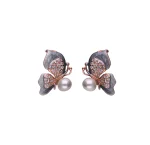 Silver Handcrafted Enamel Butterfly Earrings For Women's