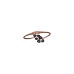 Silver Black Orchid Pearl Floral Bangle For Women's